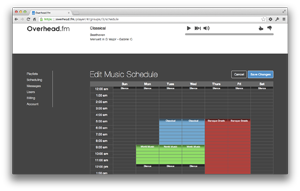 Music scheduling interface